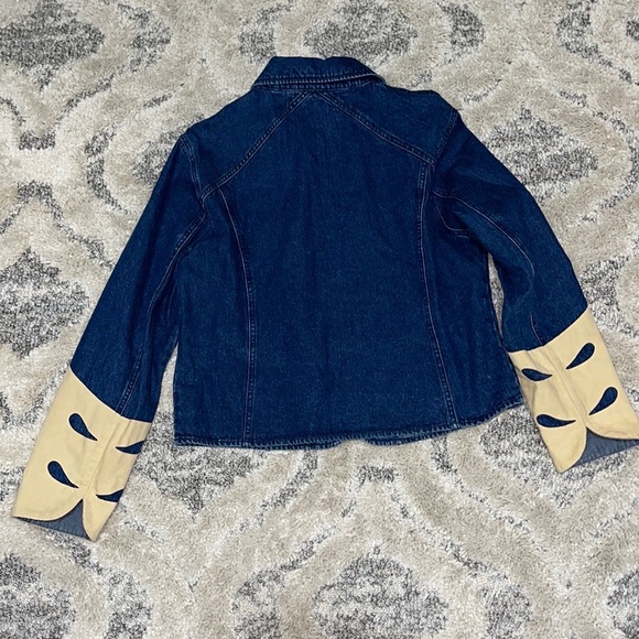 VINTAGE Tommy Hilfiger Denim Zip Jacket With Creme Suede Cuffs - Picture 12 of 12